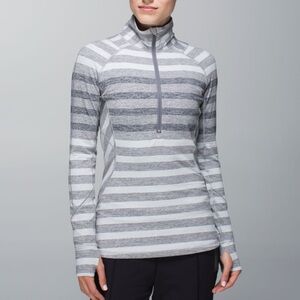 Lululemon Race Your Pace 1/2 Zip
Marshmallow Stripe Heathered Slate